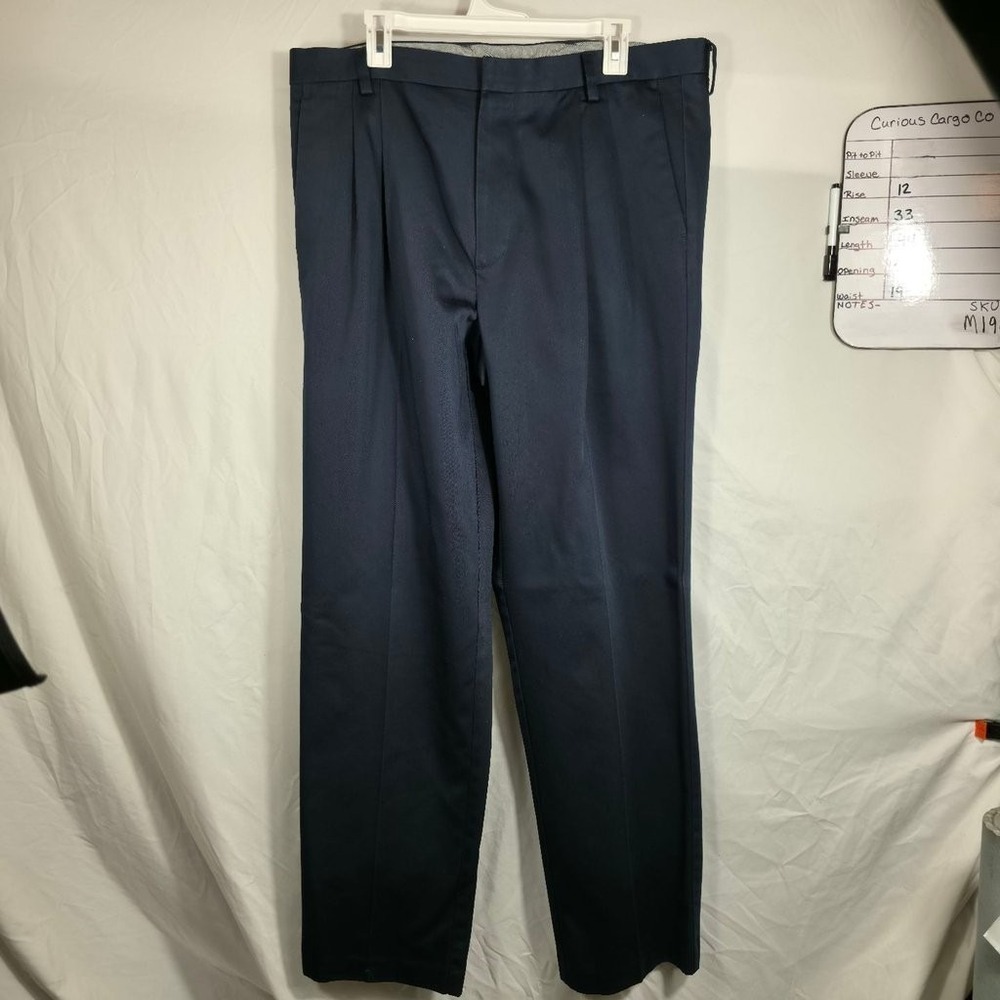 Dockers Chino Pants Mens 38x34 Navy Blue Excellent Pleated Cotton M196